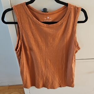 Velvet by Graham & Spencer Women's Vintage Slub Tank In Orange